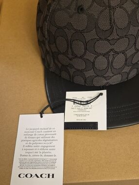 Coach Monogram Baseball Hat in Charcoal and Black